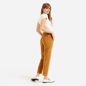 The Corduroy Straight-Leg Crop, size 10, in Golden Brown